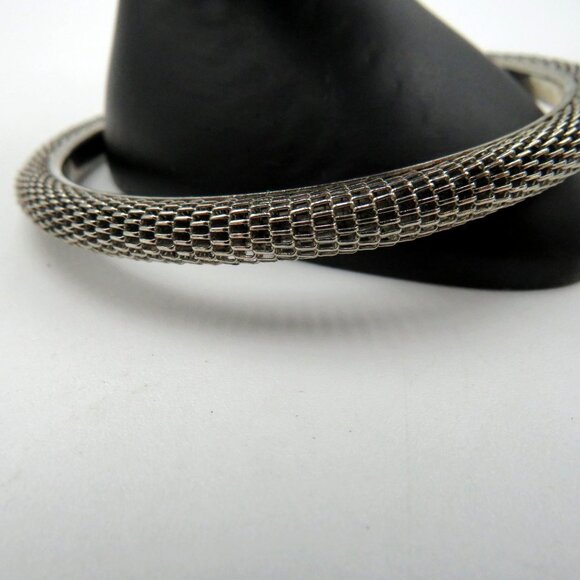 Unbranded Jewelry - Vintage Filigree Chain Silver-Tone Mesh Design Bangle Bracelet
